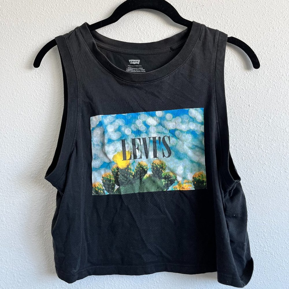 Levi's Women's Cropped Muscle Cactus Graphic Tee | Size S